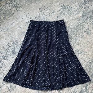 LOFT Black and White A-Line Skirt
